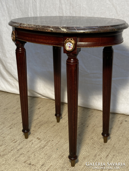 Marble top table with porcelain insert