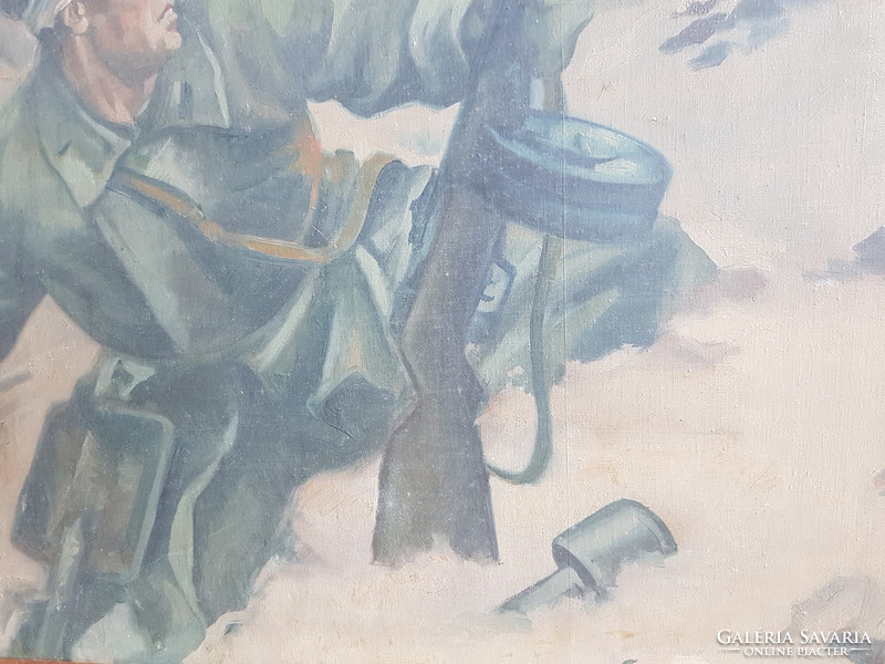 2 Világháborús festmény, Támadás, Szignós