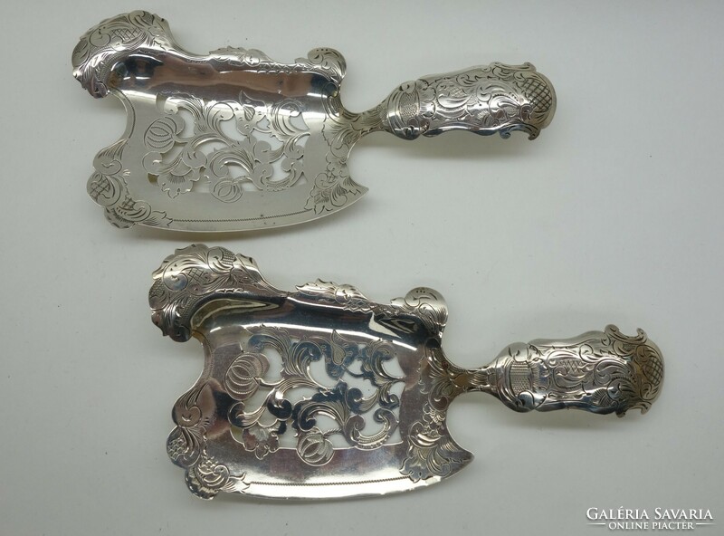 Antik (1856) ezüst (835) szervírozó, gyümölcsszedő készlet