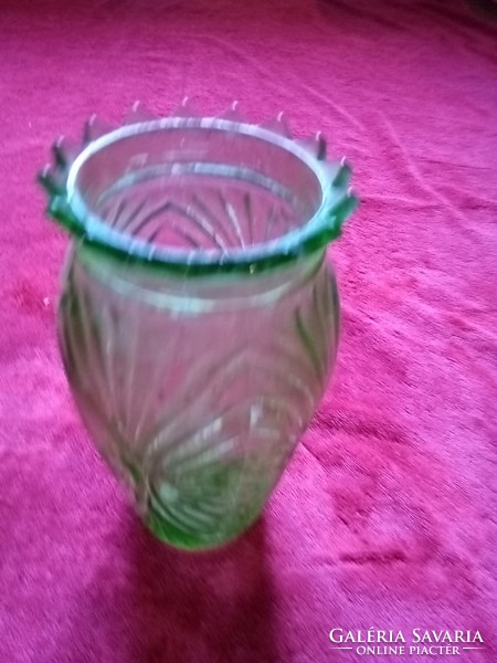 Árt Deco zöld üveg váza