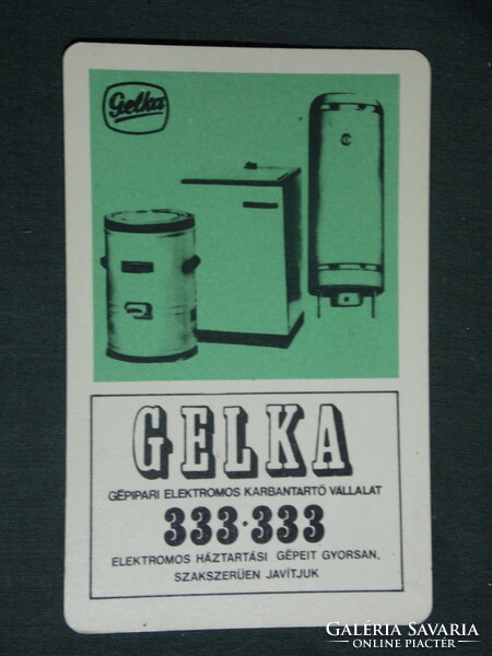 Kártyanaptár, Gelka háztartásigép szerviz, grafikai rajzos,rádió,televízió, 1970 ,  (1)