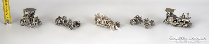 Silver miniature locomotive model