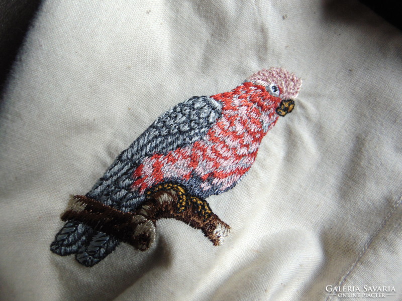 Embroidered bird scarf
