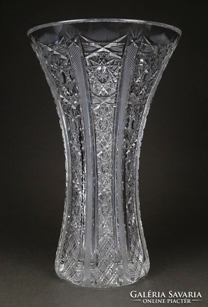 1P295 old large crystal vase flower vase 25.5 Cm