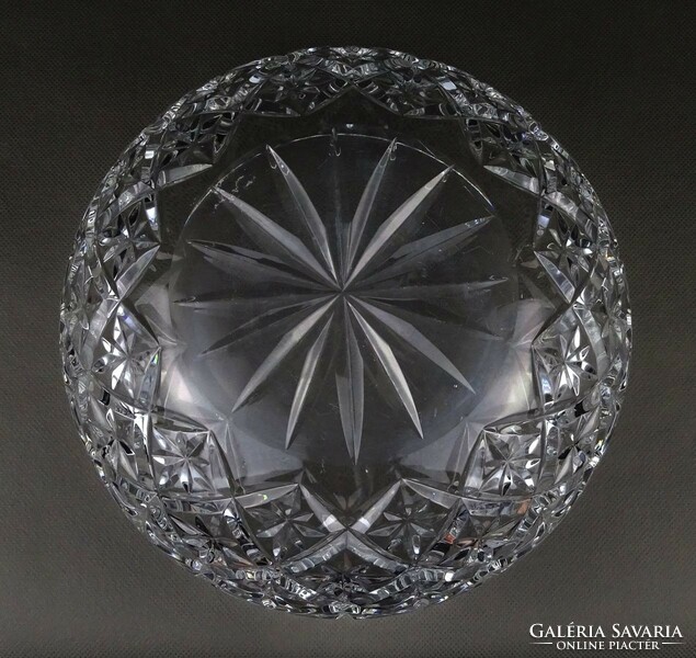 1P294 Nagyméretű gyümölcskínáló kristály tál 22.5 cm