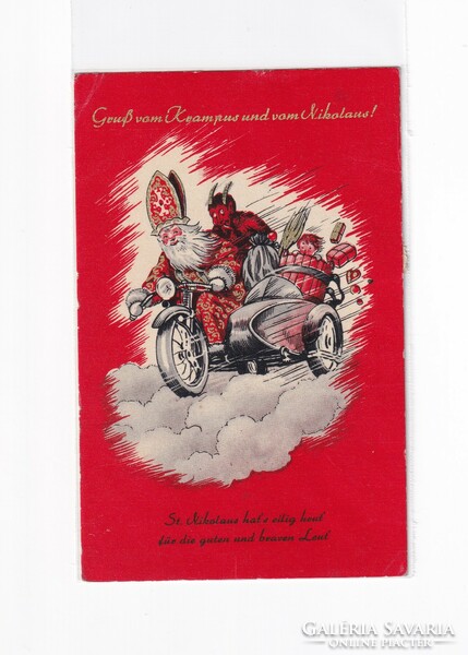 T:011 Krampusz a Télapóval  képeslap