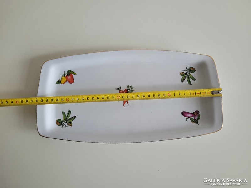 Régi retro 36 cm Alföldi porcelán tál zöldség mintás kínáló tálca