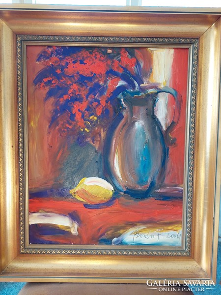 Ferenc Bodri still life with lemon (2004) 38x48 cm
