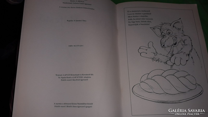 Karacs Sándorné:Verses kifestő könyv - Szendrei Tíbor gyönyörű rajzaival a képek szerint AQUILA