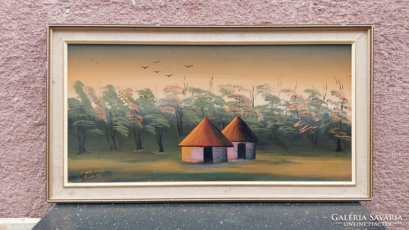 Jelzett festmény 1972, kunyhók
