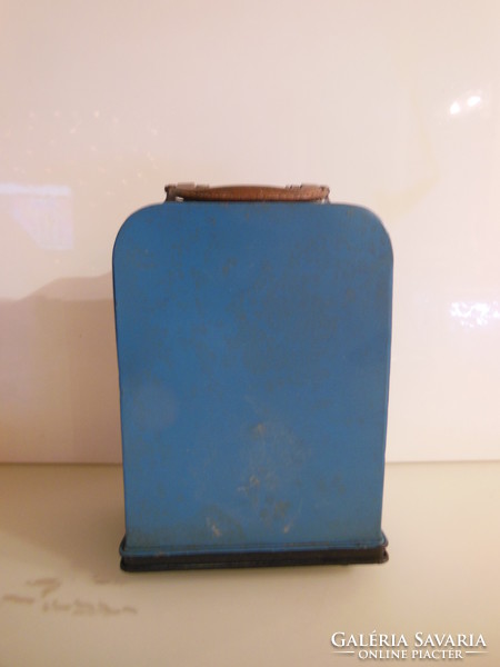 Box - usa - antique - gas station shape - 23 x 17 x 11 cm + handle 5.5 cm - leather cover
