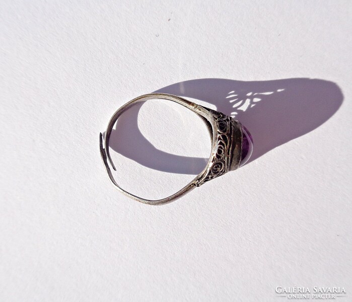 Ametiszt köves, állítható méretű, 925-ös ezüst gyűrű