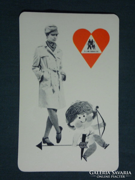 Kártyanaptár, Állami Áruház,ruházat,divat, erotikus női modell,grafikai rajzos angyal, 1968 ,  (1)