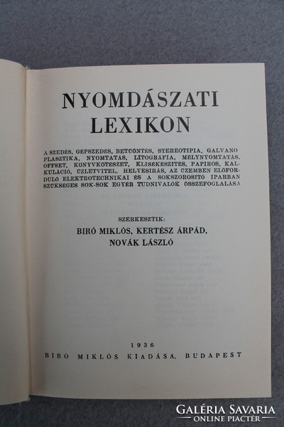 Biró Miklós: Nyomdászati Lexikon, 1936 (hasonmás kiadás,1998)