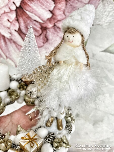 Fairy girl Advent wreath - gold