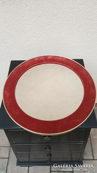 Vintage wall mirror in velvet frame. Negotiable.