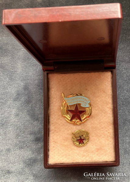 ÉLELMISZERIPAR KIVÁLÓ DOLGOZÓJA kitüntető jelvény Rákosi-címeres bakelit dobozban