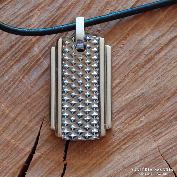 Nice stainless steel pendant on a leather chain