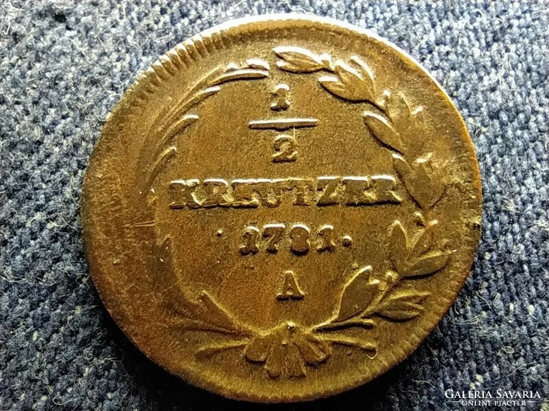 Austria II. József plate defective 1/2 krajcár 1781 a (id81548)