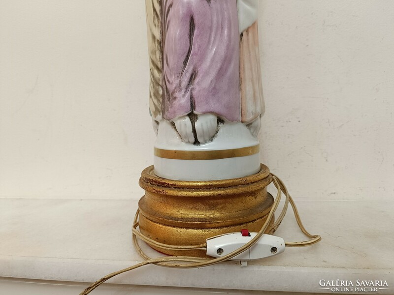 Antique capo di monte porcelain multiple lamp old wiring 4 apostol 377 8077