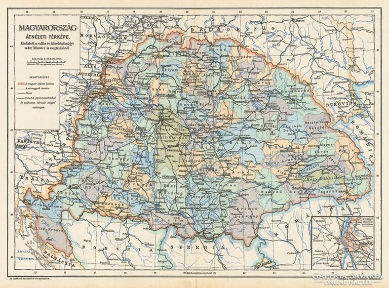 Overview map of Hungary (reprint: 1905)