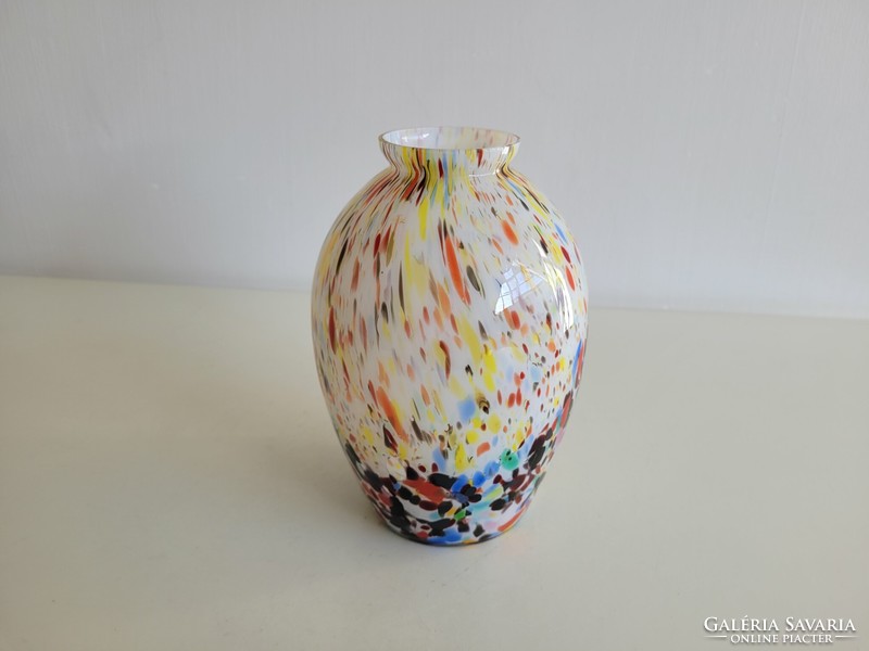 Régi retro Muránói színes üvegváza mid century váza