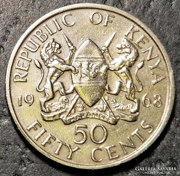 Kenya 50 cents, 1968.