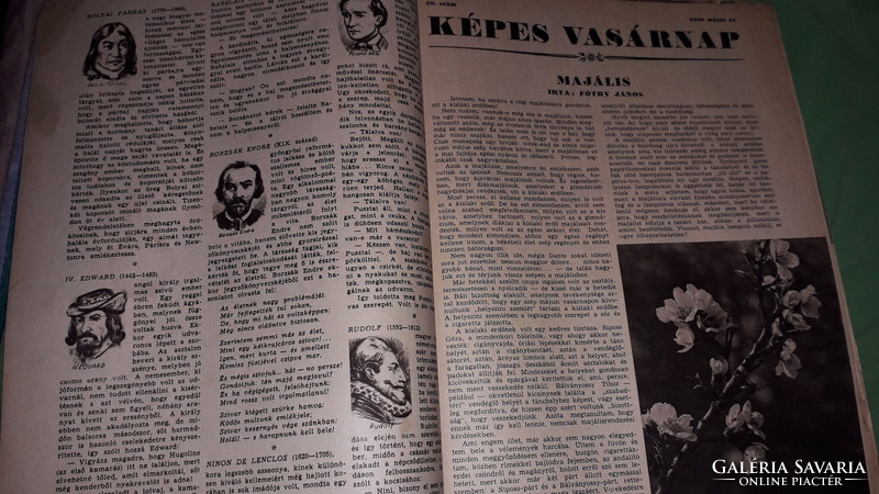 1938 május 15. 20.szám  ANTIK KÉPES VASÁRNAP HETILAP képes újság a képek szerint