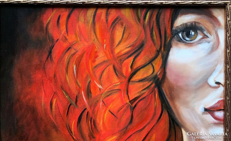Daughter of Fires - oil painting - 40 x 40 cm