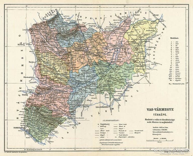 Map of Vas county (reprint 1905)