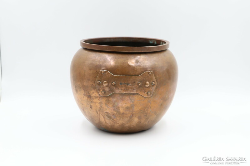 Patina-marked copper bowl