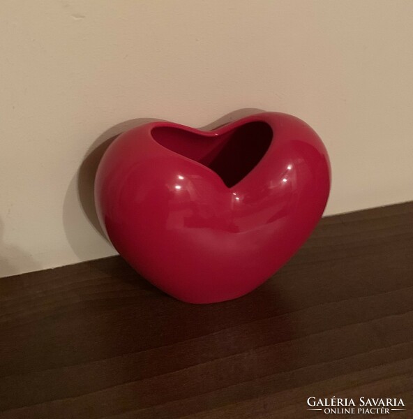 Heart-shaped ceramic vase 14 cm