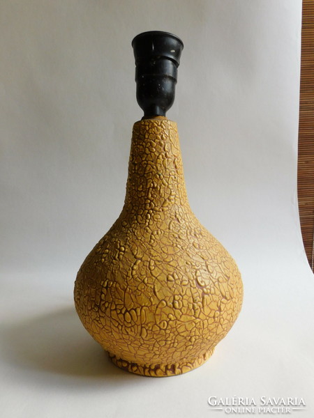 Magyarszombatfai kerámia lámpatest rücskös kraklé mázzal 21 cm