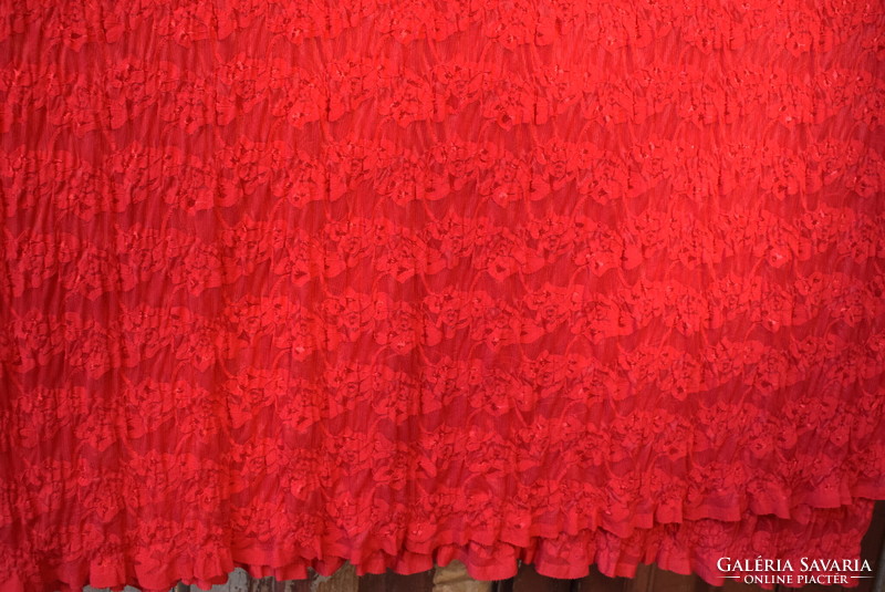 Textile material red thin stretch synthetic fiber transparent pattern 480 x 140 cm curtain decor cut sewing