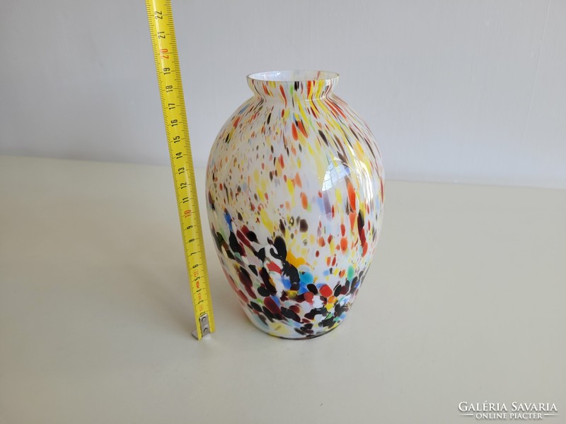 Old retro Murano colored glass vase mid century vase