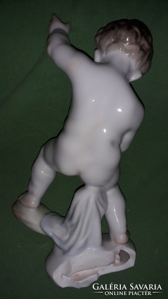 Antique Herend porcelain baroque peeing angel face - putto - figure 18 cm according to the pictures