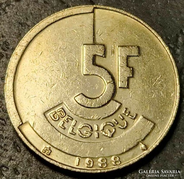 Belgium 5 francs, 1988.
