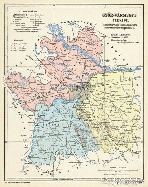 Map of Győr county (reprint: 1905)