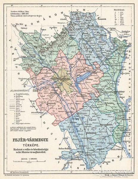 Map of Fejér county (reprint: 1905)