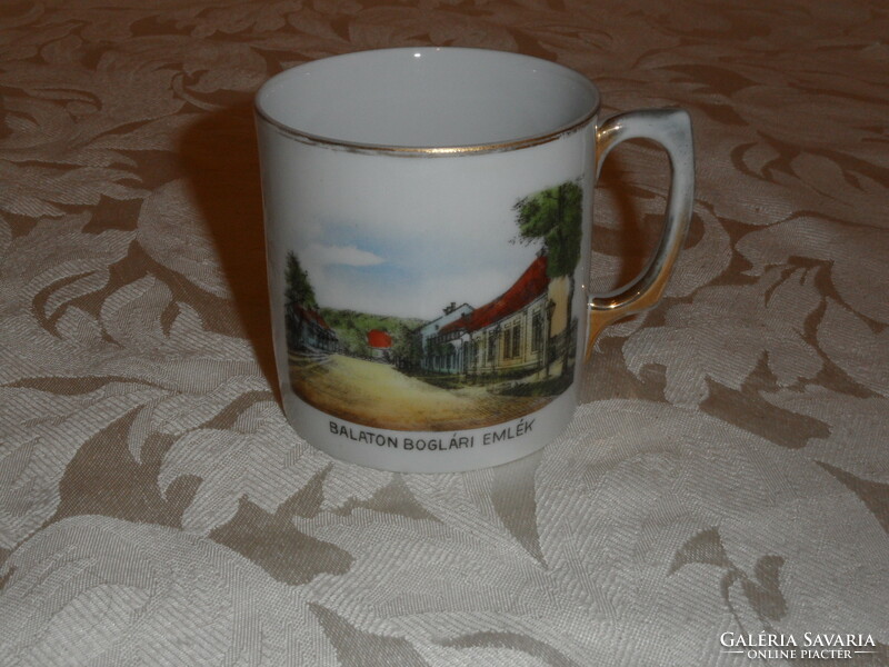 Victoria antique porcelain souvenir cup, mug (Balaton Boglár souvenir)