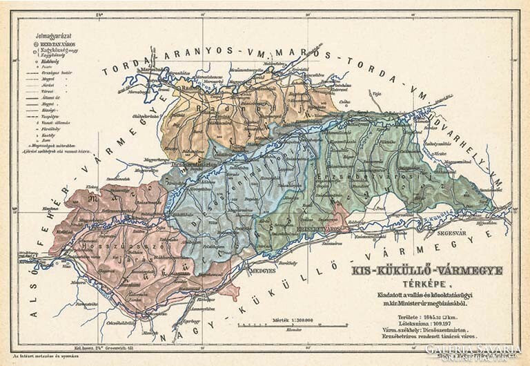 Kis-Küküllő vármegye térképe (Reprint: 1905)