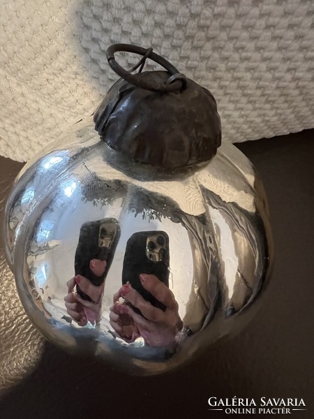 Antique thick glass sphere Christmas tree decoration
