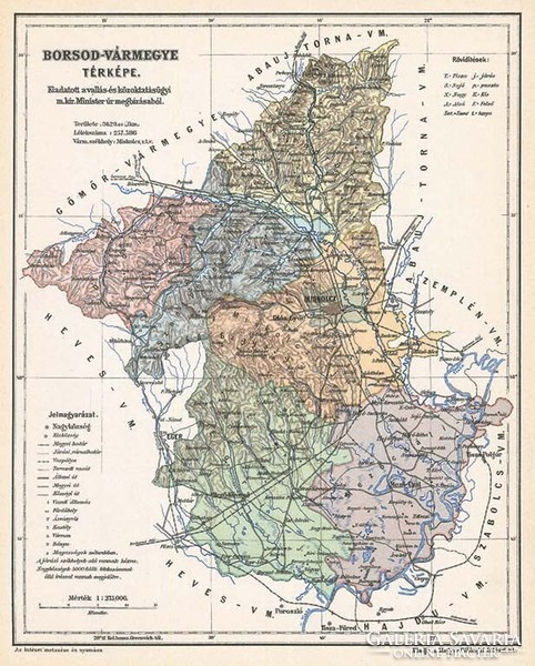 Map of Borsod county (reprint: 1905)