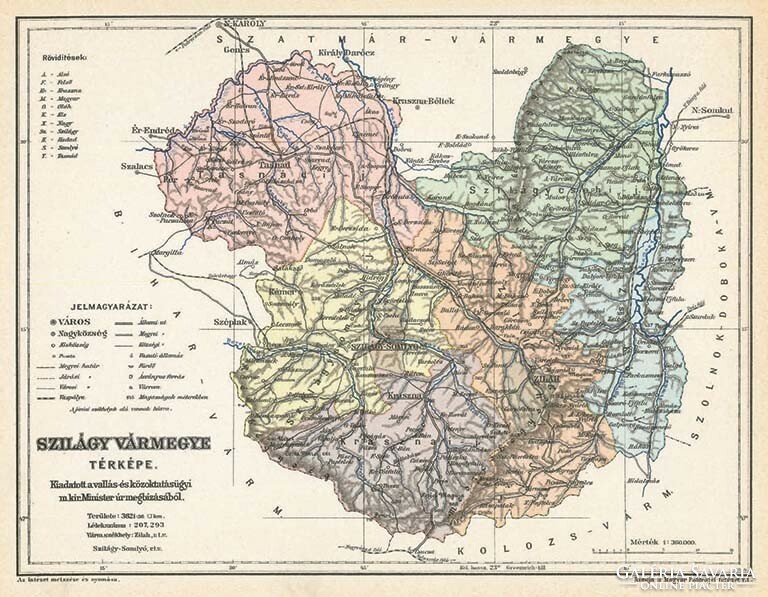 Szilágy vármegye térképe (Reprint: 1905)