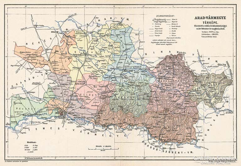 Map of Arad county (reprint: 1905)