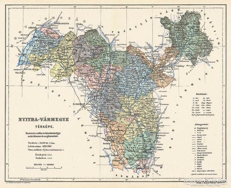 Nyitra vármegye térképe (Reprint: 1905)