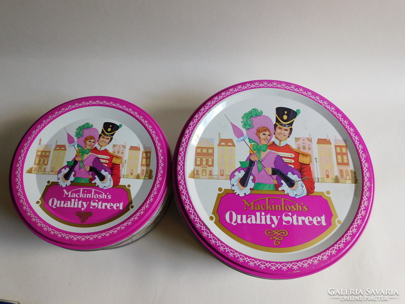 Vintagemackintosh's quality street lithographed metal boxes 70s