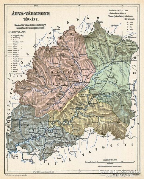 Map of Árva county (reprint: 1905)