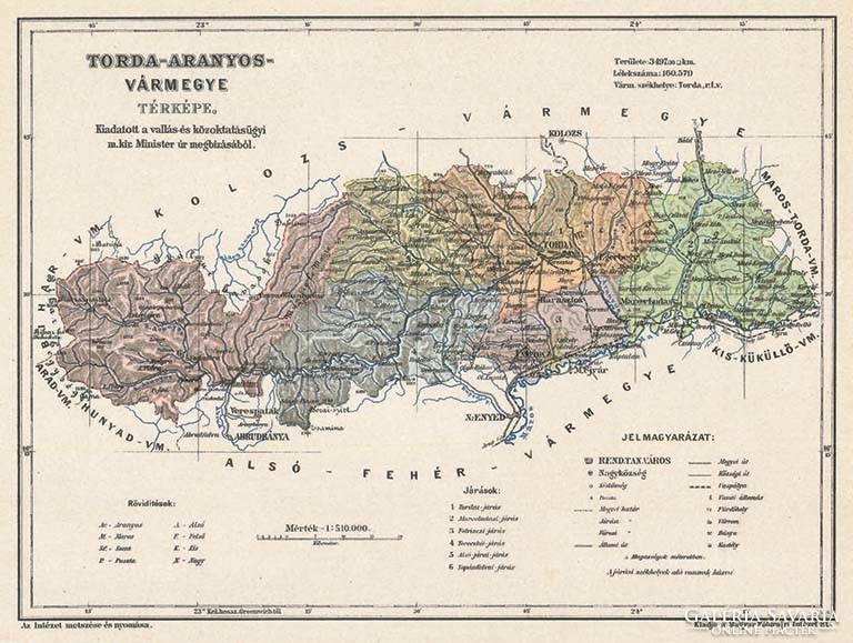 Map of Torda-aranyos county (reprint: 1905)