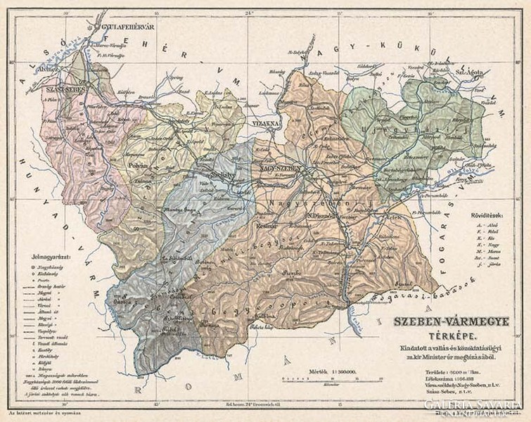 Map of the county of Szeben (reprint: 1905)